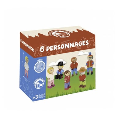 Ensemble de 6 Personnages en Bois pour l'Univers de JeuJura - Neuf