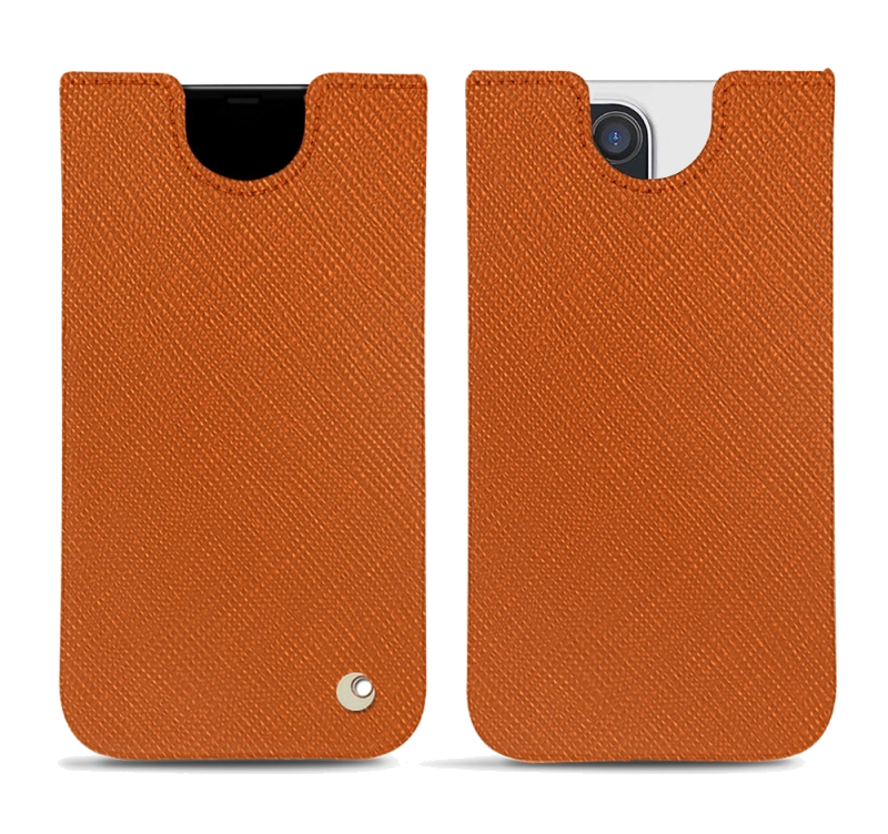 Pochette cuir Apple iPhone 12 Pro - PochetteOrange