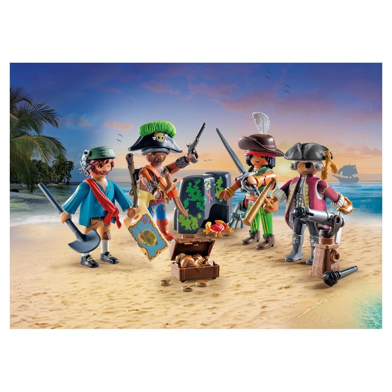 Playmobil 71533 MyFigures : Pirates Prenez Le Large et embarquez pour Une Chasse au trésor en mer Set de Plusieurs Personnages à Personnaliser Pirates Dès - vue 3