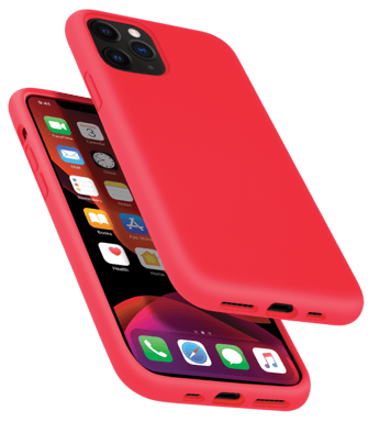 Guscio in morbido silicone gel antiurto per Apple iPhone 11 Pro, rosso fuoco