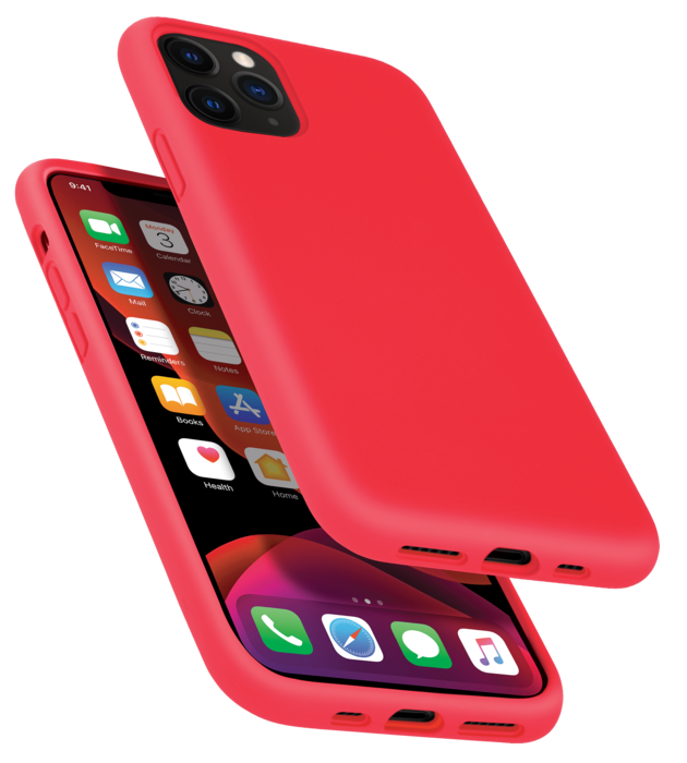 Coque antichoc en gel de silicone doux pour Apple  iPhone 11 Pro, Rouge Ardent