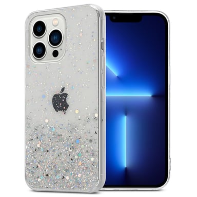 Coque pour Apple iPhone 13 PRO MAX en Transparent avec Paillettes Housse de protection Étui en silicone TPU flexible avec paillettes scintillantes