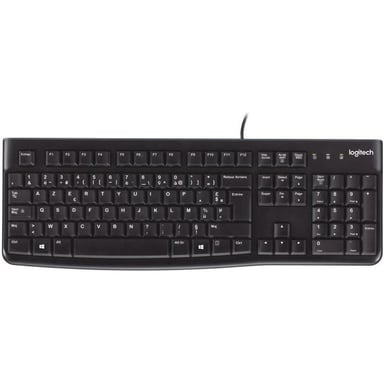 LOGITECH - Teclado empresarial K120 con cable - AZERTY - Negro