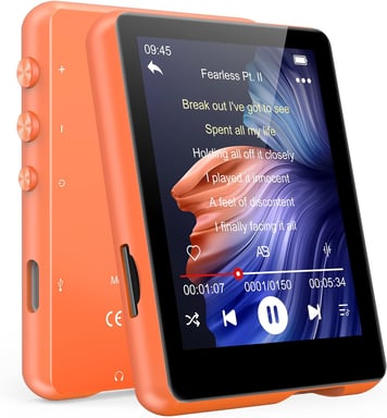 Lecteur MP3 de 2,4 pouce 32 go Bluetooth 5.0 orange