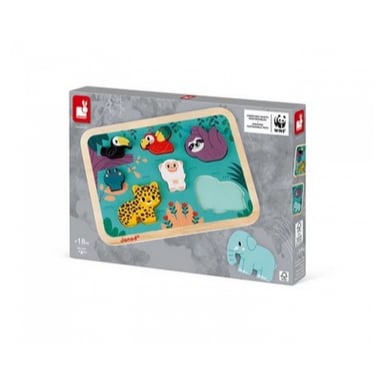 Puzzle Écologique Jungle Chunky Janod WWF pour Enfants - Neuf