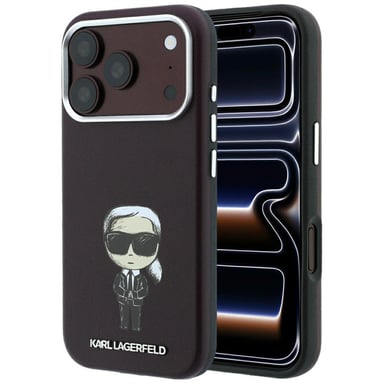 Étui Karl Lagerfeld Ikonik pour iPhone 18 Pro Max / 17 Pro Max, couleur bordeaux