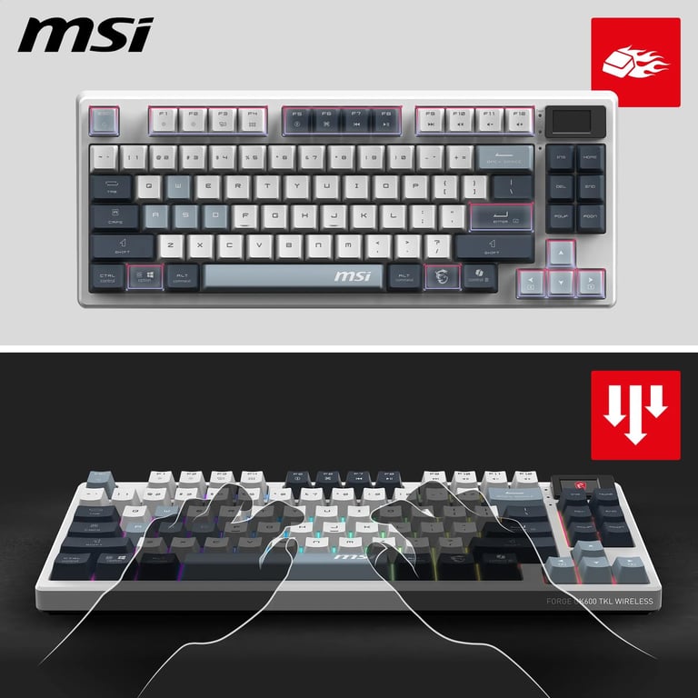 MSI FORGE GK600 TKL Sans Fil Sky - vue 2