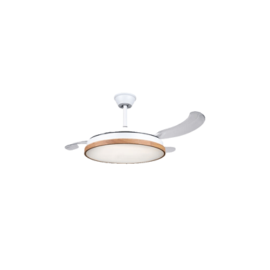 Ventilatore da soffitto Muvip retrattile 30W luce LED legno