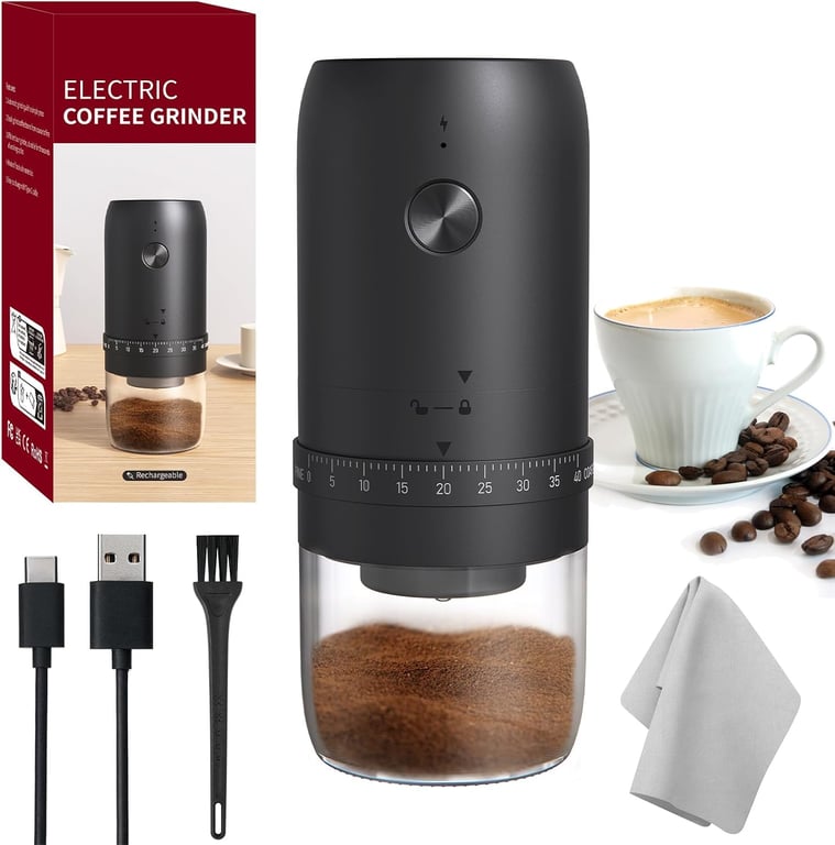 Moulin à Café Électrique USB 40 Niveaux Neuf