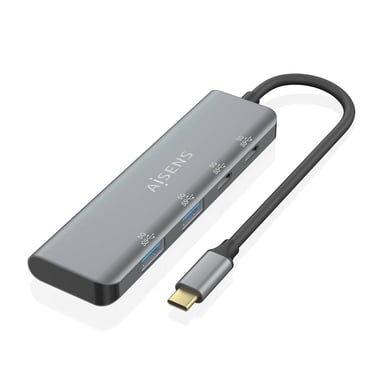 AISENS A109-0763 hub & concentrateur USB 3.2 Gen 1 (3.1 Gen 1) Type-C 5000 Mbit/s Gris - Neuf