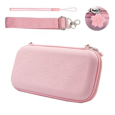 Estuche de transporte y accesorios compatibles con Nintendo Switch Pink 10-Piece