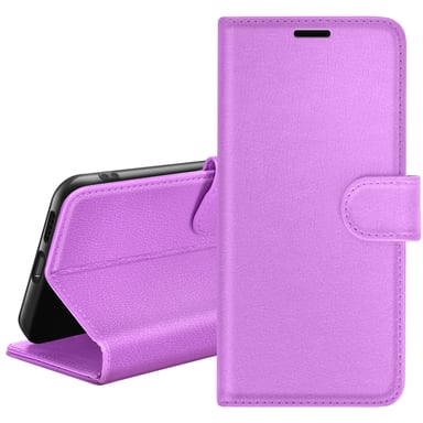 Zanaé Funda tipo cartera para Vivo Y70 con soporte y lengüeta magnética Violeta