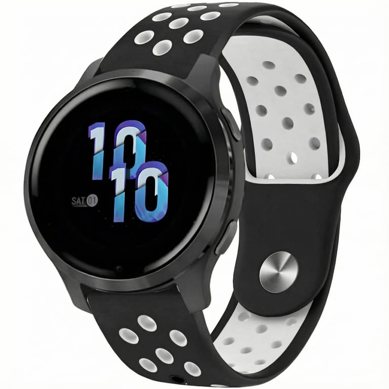 imoshion Bracelet sport en silicone - Connexion universelle 22 mm - Black & White - Neuf