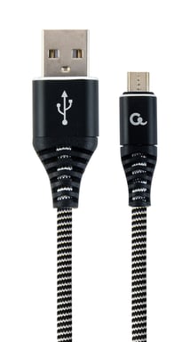 Gembird CC-USB2B-AMMBM-1M-BW câble USB USB 2.0 Micro-USB B USB A Noir, Blanc