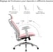 Silla ergonómica SIHOO M18 - Soporte de 4 puntos - Malla transpirable - Ajustable - Para 1,68-1,88m - Máx. 150kg - Certificado BIFMA - Rosa