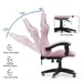 Silla gaming reclinable de cuero sintético con respaldo alto, reposacabezas y soporte lumbar - Rosa y blanco