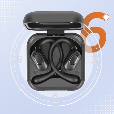 Écouteurs Bluetooth Sport Conduction Aérienne avec Boîtier de Charge Noir