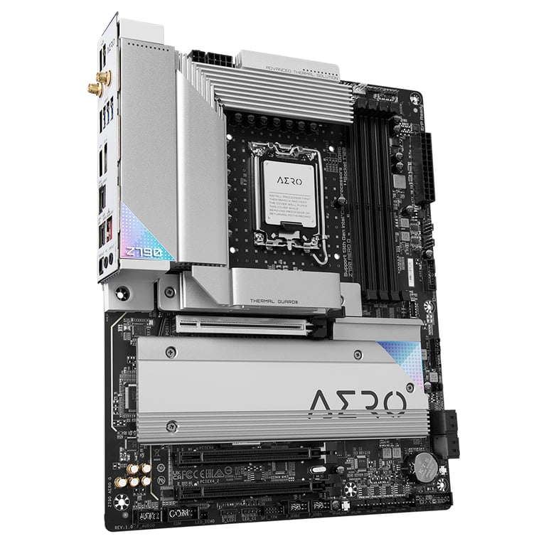 GIGABYTE Z790 AERO G Carte mère Prend en charge les processeurs Intel Core 14e génération jusqu'à 7600MHz DDR5 OC 1xPCIe 5.0+4xPCIe 4.0 .2 Wi Fi 6E LAN 2.5GbE USB 3.2 Gen 2x2 Neuf - vue 2