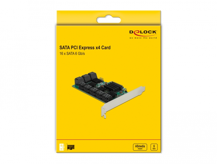 Carte Contrôleur PCI Express DeLock 16 Ports SATA 6 Gbps – Interne - vue 2