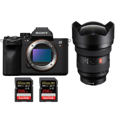Cámara híbrida Sony A7R V + FE 12-24mm f/2.8 GM + 2 SanDisk 256GB Extreme PRO UHS-II + Ebook ''20 consejos para fotos que impactan''