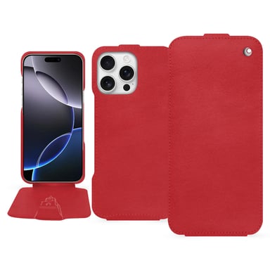 Housse cuir Apple iPhone 16 Pro Max -  - Rouge - Cuir lisse premium