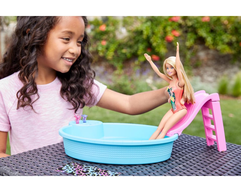 Coffret Barbie et sa Piscine GHL91 – Avec Toboggan et Accessoires de Jeu - vue 4