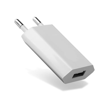Chargeur secteur 1 USB 1A blanc design plat