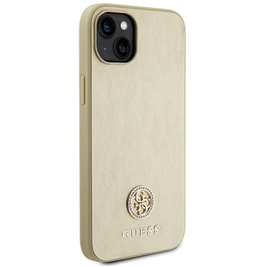 Carcasa Guess para iPhone 15 Plus / 14 Plus 6.7'' carcasa rígida dorada Logo Strass Metal