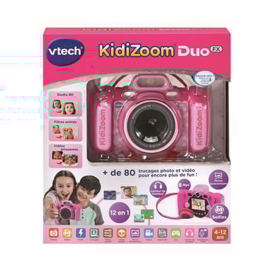 Appareil photo enfant Vtech Kidizoom Duo FX Rose - Double objectif, écran couleur, jeux inclus