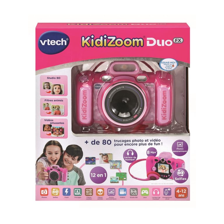 VTech KidiZoom Duo FX Appareil Photo Numérique Enfant Photo Selfie Vidéo Écran Couleur Studio BD Filtres et Effets Rigolos Cadeau Enfant de à Contenu en Français - vue 6