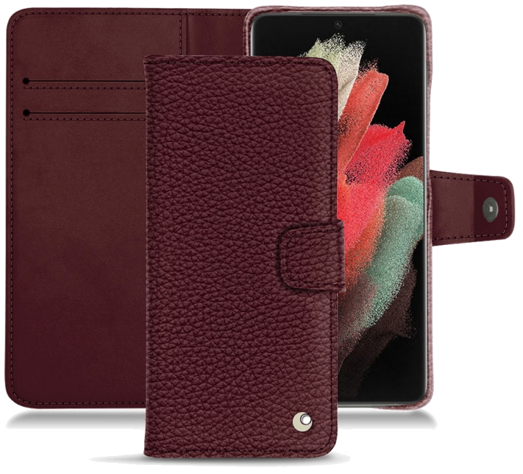 Housse cuir Samsung Galaxy S21 Ultra - Rabat horizontal portefeuilleViolet