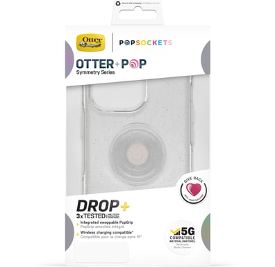 OtterBox Otter+Pop Coque pour iPhone 13 Pro, Antichoc, anti-chute, coque de protection avec PopSockets PopGrip, supporte 3 x plus de chutes que la norme militaire, transparent Apple iPhone 13 Pro
