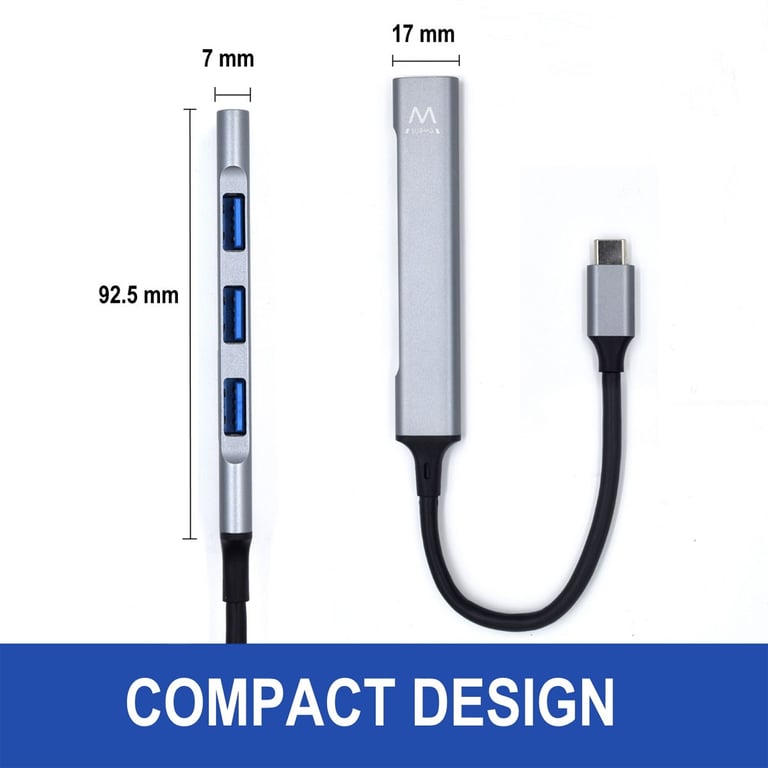 Ewent EW1145 hub & concentrateur USB 3.2 Gen 1 3.1 Gen 1 Type C 5000 Mbit/ Neuf - vue 2