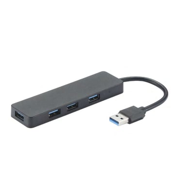 Hub USB 4 ports USB 3.2 gen 1 (USB 3.0) pour PC, vitesse de transfert jusqu'à 5Gbps - 15 cm - sans alimentation - noir