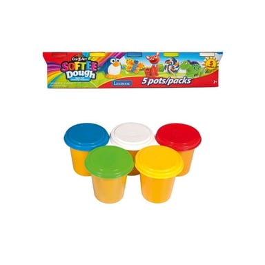 LEXIBOOK - Set di 5 paste da modellare Softee: colori classici