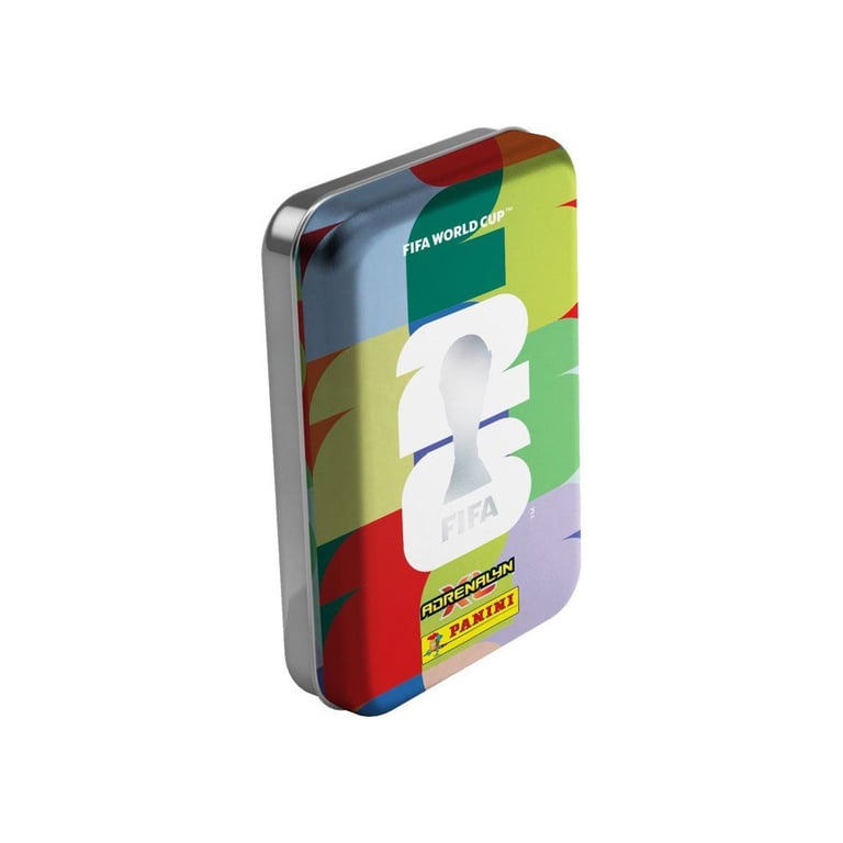 Boîte métal poche Panini FIFA World Cup 2026 Adrenalyn XL 3 pochettes 24 cartes multicolore - Neuf