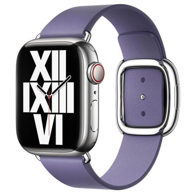 Leather Band Modern Buckle pour Apple Watch Series 1 á 9 / SE (38/40/41 mm) | Series 10 (42 mm) - Taille L - Wisteria