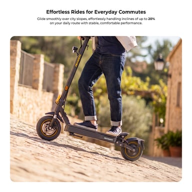 Patinete Eléctrico Ausom K20 VMP, Motor 1100W y Batería 648Wh, Autonomía 70km, Suspensión ShocFree, Bloqueo Inteligente NFC, Patinete Plegable para Adultos