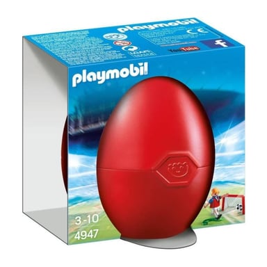 PLAYMOBIL - 4947 - Huevo de Pascua - Jugador de fútbol con jaula de portería