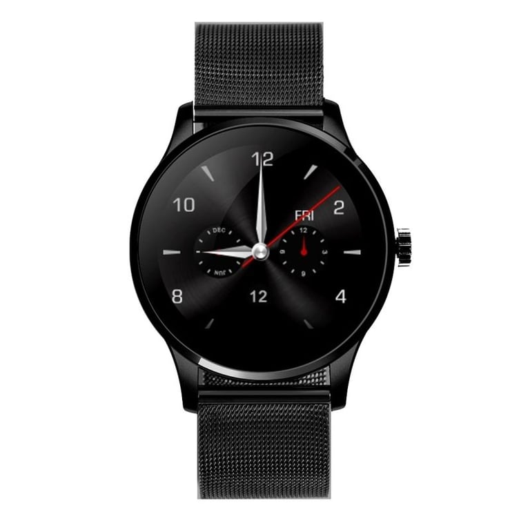 Smartwatch Android iOs Montre Connectée 1,22' Cardio Podomètre Noir YONIS