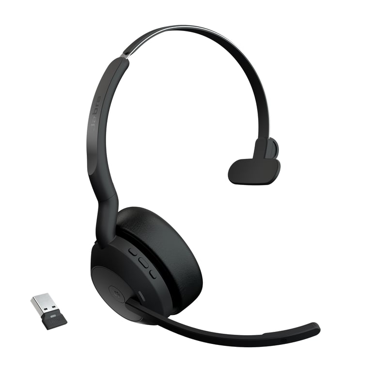 Jabra Evolve2 55 Casque Sans fil Arceau Bureau/Centre d'appels USB Type-C Bluetooth Socle de chargement - Neuf