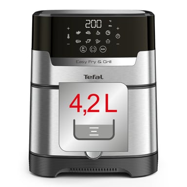 Tefal Easy Fry & Grill EY505D Unique 4,2 L Autonome 1550 W Friteuse d'air chaud Acier inoxydable