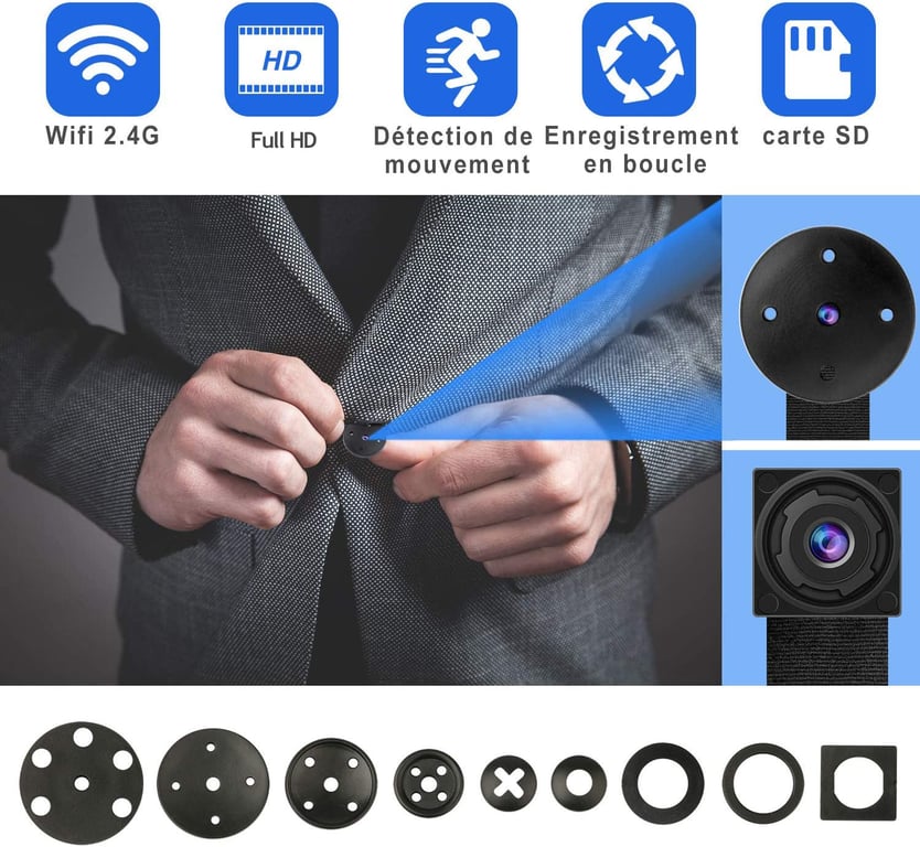 Pack eco enregistreur numérique + caméra bouton resolution D1