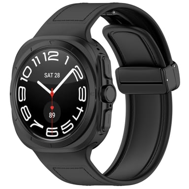 Bracelet en silicone avec fermoir magnétique pour Samsung Watch Ultra 47 mm Black