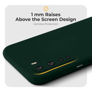 Moozy Minimalist Series Coque en silicone pour OnePlus Nord, Vert nuit – Finition mate fine et souple en TPU
