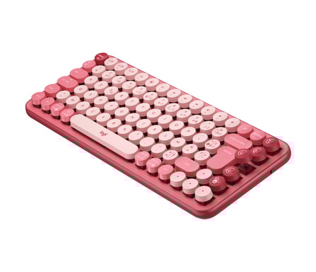 Logitech POP Keys Tastiera meccanica senza fili con tasti Emoji Tastiera francese AZERTY Bluetooth Rosa