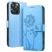 Custodia a portafoglio per iPhone 16 Pro Max Premium Design Fiori Farfalla