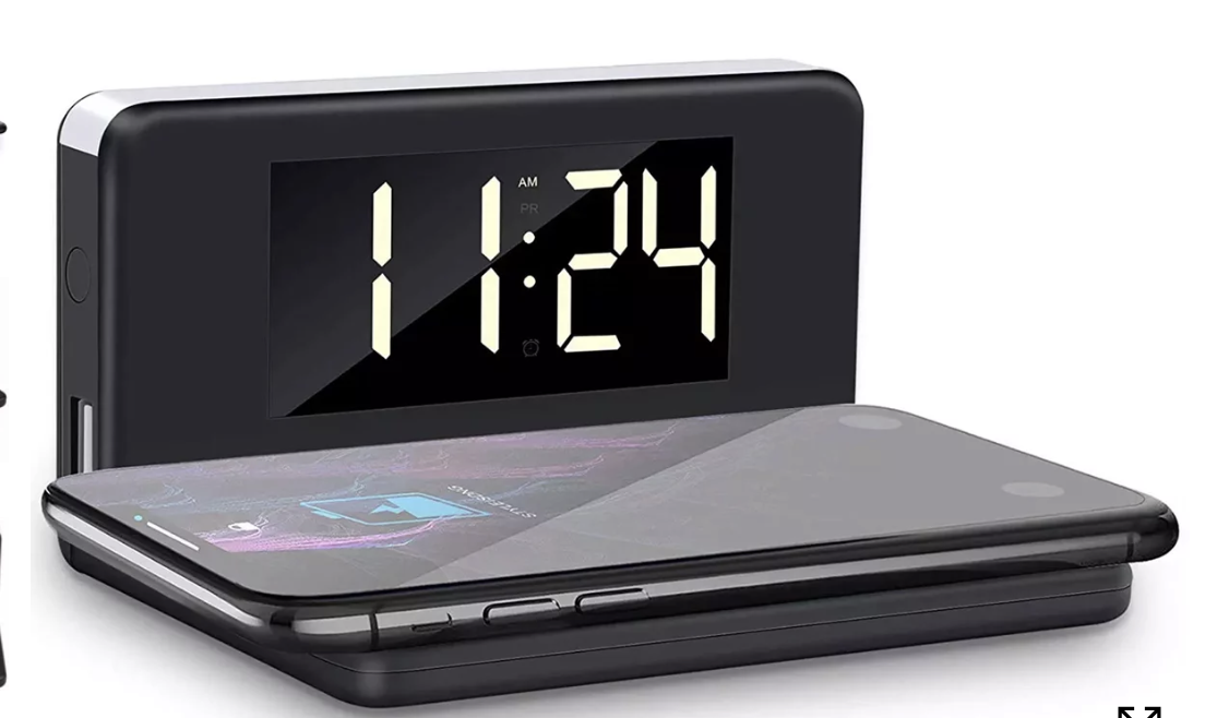 Alarme Alarm clock w/ 10W wireless charger Black - Xqisit