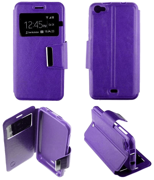 Etui Folio compatible Violet Wiko Jimmy