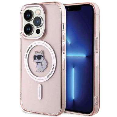 Custodia Karl Lagerfeld per iPhone 15 Pro 6.1'' rosa Custodia rigida IML Choupette MagSafe